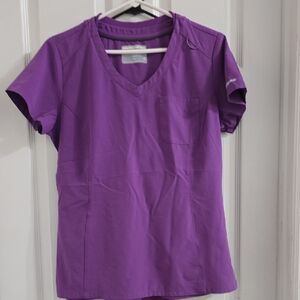 Skechers Purple V-Neck Short Sleeve Scrub Top. Set